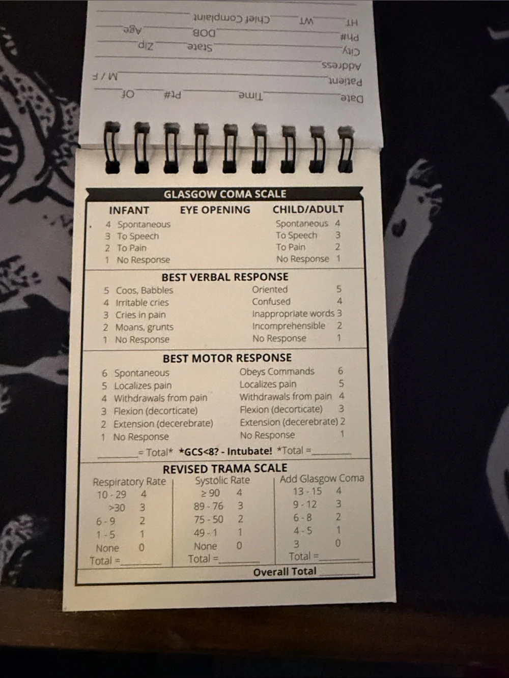 Red Spiral Medical Patient Assessment pocketbook